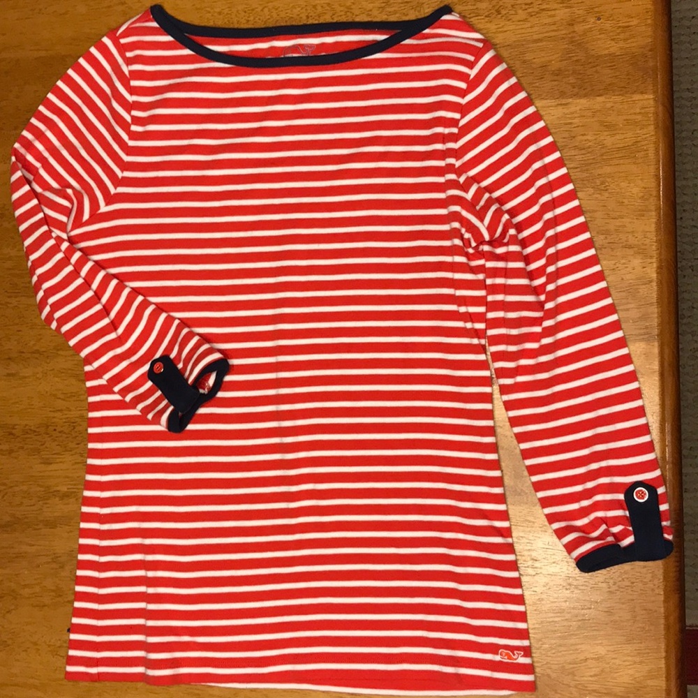 Vineyard Vines Striped 3/4 Sleeve Top